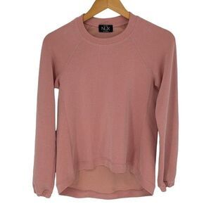 NUX‎ Womens Modal Raglan Sleeve Crew Neck Pullover Sweater Pink Small